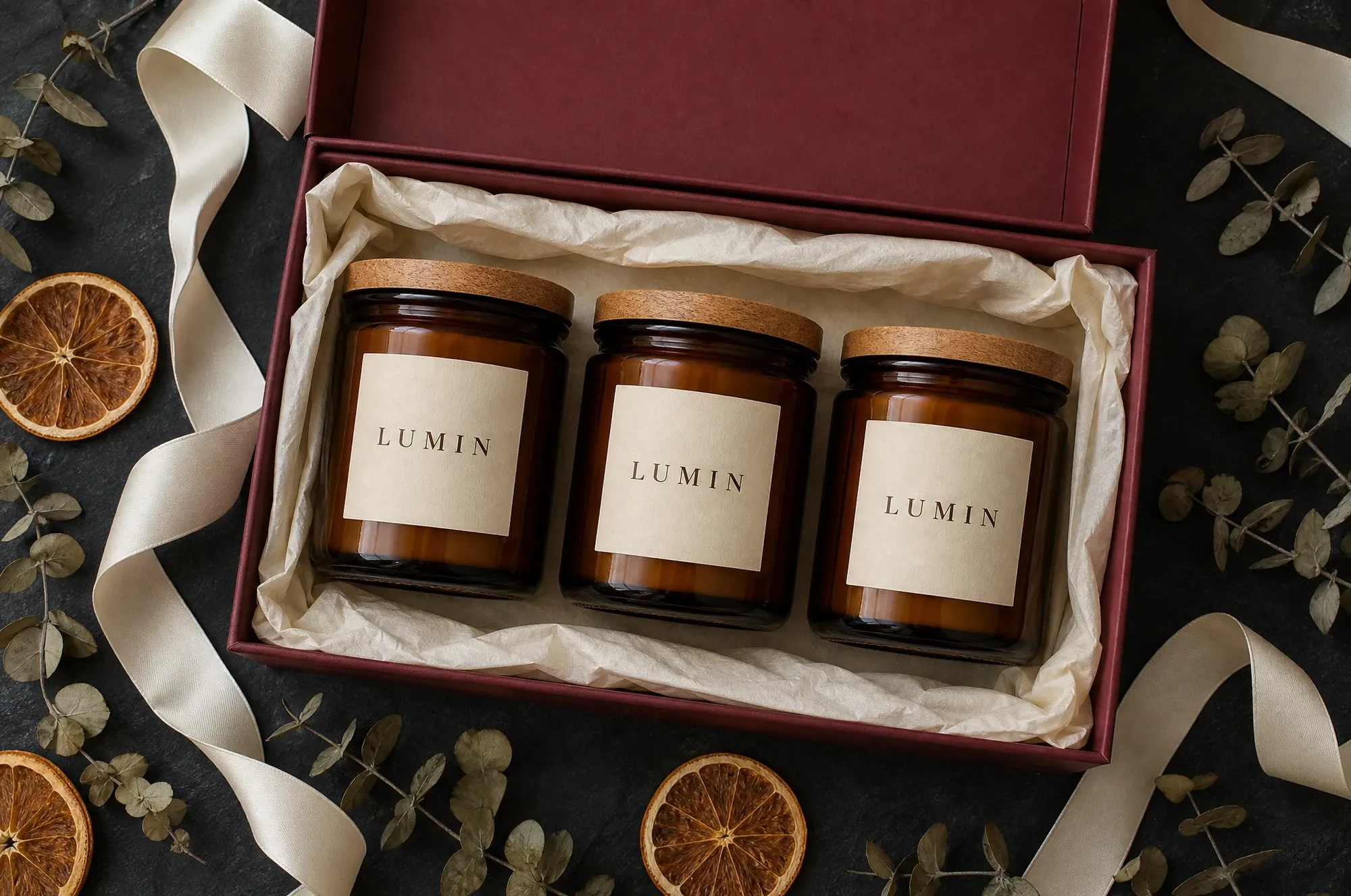 Candles in a gift box